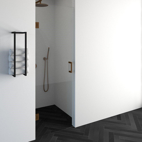 BRAUER Crée Porte de douche - 70x200cm - sans profil - anti-calcaire - verre de sécurité 8mm - cuivre SW486587
