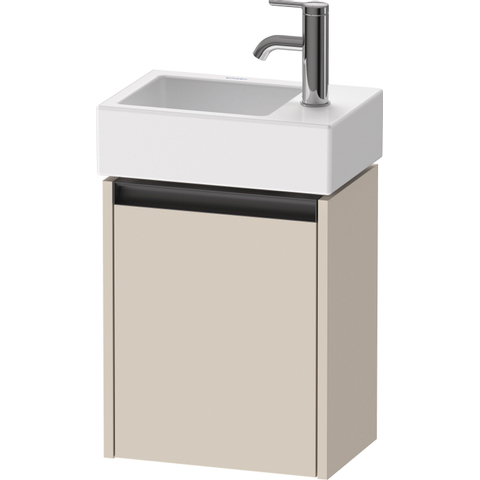 Duravit Ketho.2 Wastafelonderbouwkast - met 1 deur - 36.4x23.8x44cm links - met greep antraciet - taupe supermat SW773143