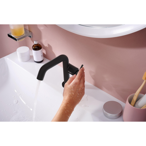 Hansgrohe Tecturis s 1 greeps wastafelkraan - 110 Fine - coolstart - zonder waste set - mat zwart SW918637