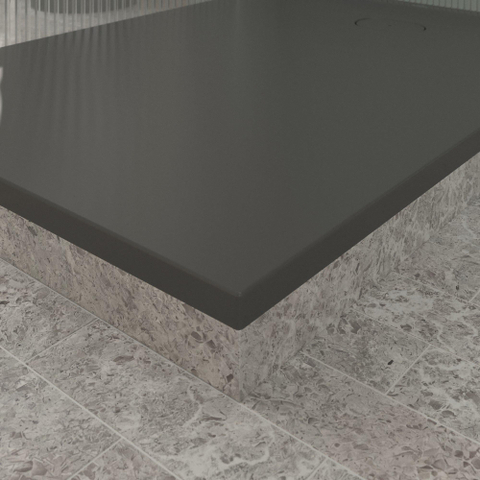 Villeroy & Boch Ecora douchebak - 140x100x3.5cm - afvoer korte zijde - anthracite (antraciet) SW1558954