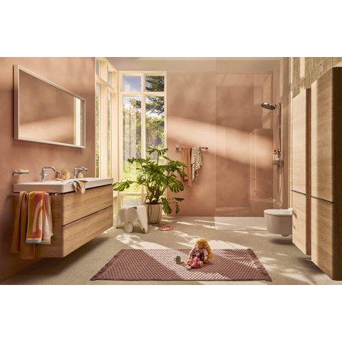 Hansgrohe Xelu Q Armoire haute - 165x40x35cm - 2 portes - poignée chrome - fermeture amortie - charnière à gauche - natural oak SW995260