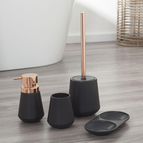Sealskin Conical brosse WC 12.3x39x12.3cm porcelaine noir SW94588