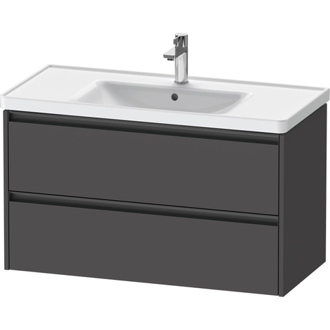 Duravit Ketho.2 Wastafelonderbouwkast - met 2 laden - 98.4x45.5x54.9cm - met grepen antraciet - grafiet mat SW772366