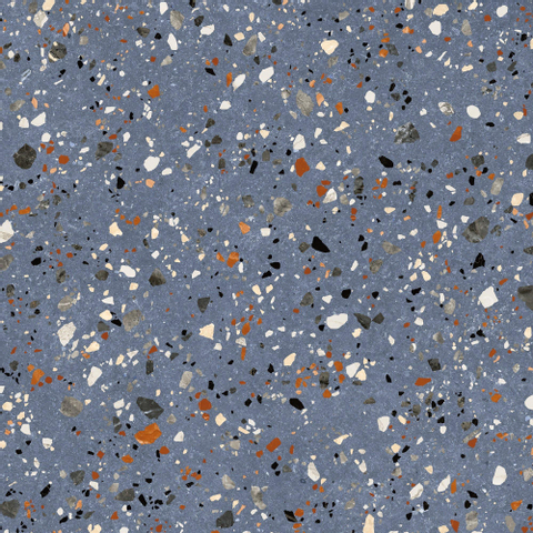Prissmacer Cerámica Gobi Carrelage rectifié sol et mur 60x60cm Terrazzo Bleu mat SW728273