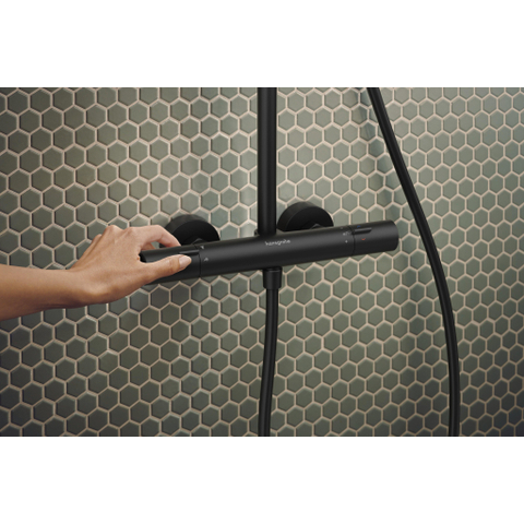 Hansgrohe Activera Q colonne de douche - 29x18cm - thermostatique - ecosmart - noir mat SW1566635