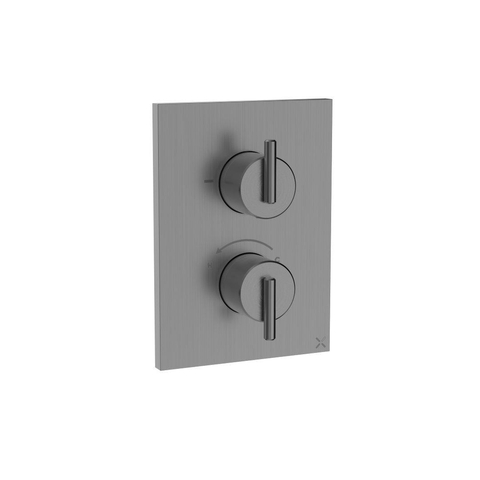 Crosswater Crossbox 3ONE6 Inbouwthermostaat - thermostatisch - 2 functie - met inbouwdeel - slate gunmetal (antraciet) SW955764