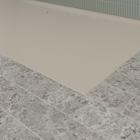 Villeroy & Boch Ecora douchebak - 160x90x3.5cm - afvoer lange zijde - almond (beige) SW1559019