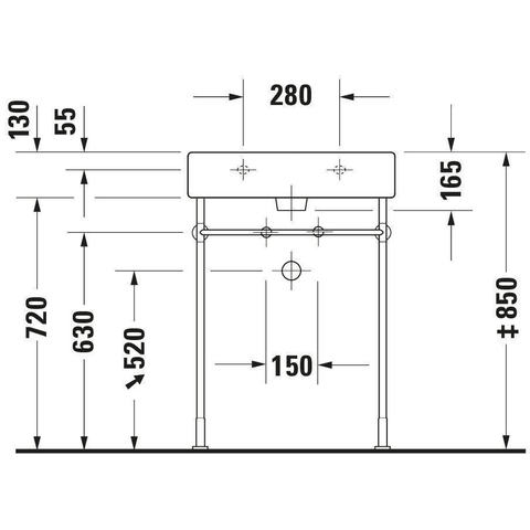Duravit Vero Wastafel - 60x47cm - met 1 kraangat - met overloop - wit 0290091