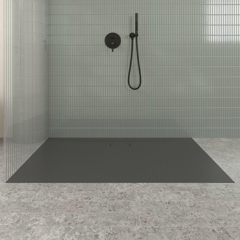 Villeroy & Boch Ecora douchebak - 140x90x3.5cm - afvoer lange zijde - anthracite (antraciet) SW1558875