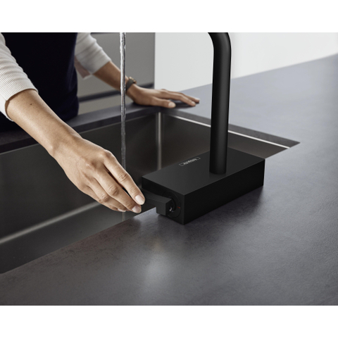Hansgrohe Aquno select m81 1 greeps keukenkraan - 250 uittrekbare uitloop - 2jet - mat zwart SW541674