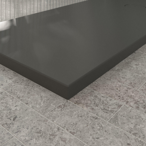 Villeroy & Boch Ecora douchebak - 180x80x4.5cm - afvoer korte zijde - anthracite (antraciet) SW1558873