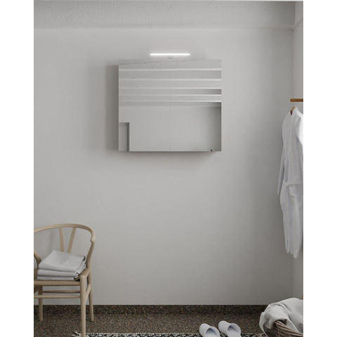 Mondiaz CUBB armoire de toilette – 80 x 70 x 18 cm – 2 portes – Smoke SW411361