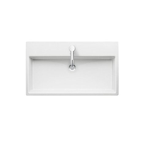 Duravit Vero air (meubel) wastafel - met kraangat - met overloop - 80x47cm - met wondergliss - wit SW156961