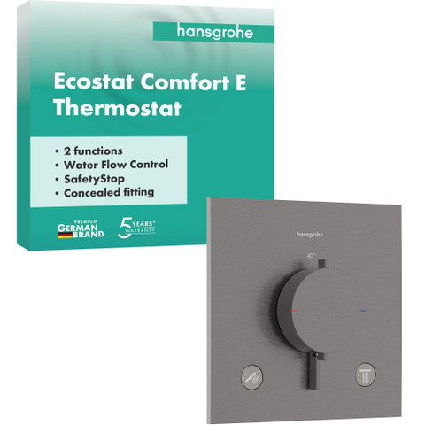 Hansgrohe Ecostat Comfort E Inbouw - thermostaat - 2 functies - zwart chroom SW1319881