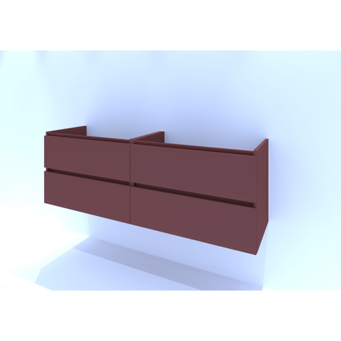 H&R Badmeubelen Infinity Wastafelonderkast - 160x44.8x55cm - 4 lades - sifonuitsparing links - greeploos - terra mat SW873169