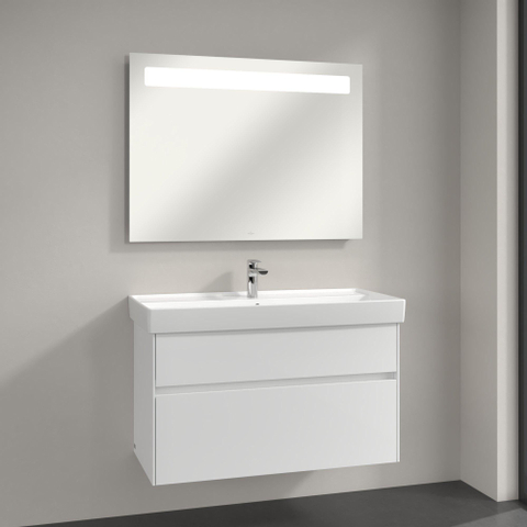 Villeroy & Boch More to see 14 More To See spiegel - met geïntegreerde LED verlichting horizontaal - 3 voudig dimbaar - 100x75x4.7cm - glans zilver 1024969