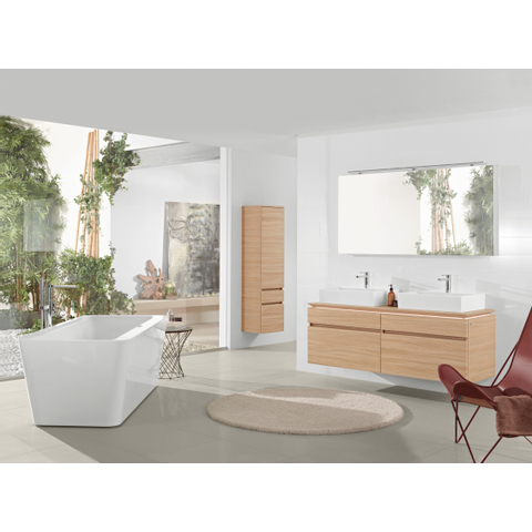 Villeroy & Boch Squaro edge 12 kunststof bad quaryl rechthoekig - vrijstaand - 180x80x45cm - inclusief paneel en afvoer /overloopcombinatie - glans wit 0942250