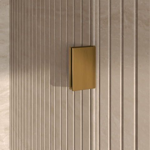 BRAUER Void Paroi de baignoire - 80x140 - verre transparent - incl. revêtement anti-calcaire - or brossé PVD SW1580849