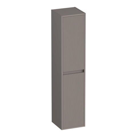 BRAUER Adore Wavy hoge kast - 160x35x35cm - 2 deuren - links- of rechtsdraaiend - greeploos - mat taupe SW1198522