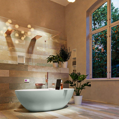 MONDIAZ FLOAT baignoire autoportante 170x80cm couleur Greey baignoire intérieure talc SW491491