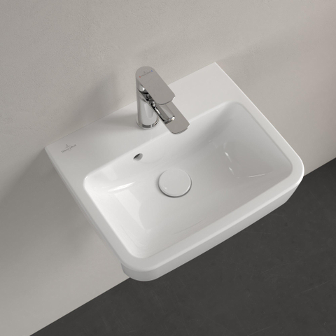 Villeroy & Boch O.novo fontein onderzijde - geslepen - 45x37cm m.1 kraangat CeramicPlus - White Alpine (glans wit) SW448475