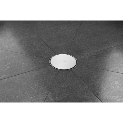 Easy Drain Aqua Round siphon de sol avec élément de finition en ABS avec grille en inox et sortie latérale Ø15cm profondeur d''encastrement 72 108mm garde d''eau 50 à 25mm AQUA RDX15 MSI6 2302711