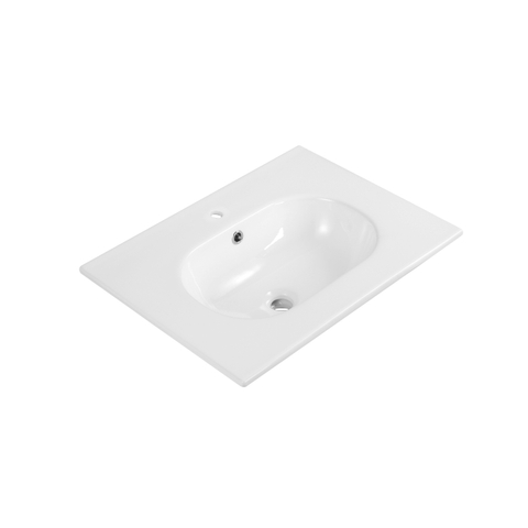 Saniclass Prime Balance Badkamermeubelset - 60x55x45cm - 1 ovale keramische wasbak wit - 1 kraangat - 2 lades - mat greige (grijs) SW1170990