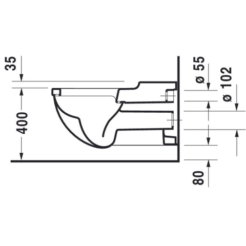 Duravit Starck 3 WC suspendu – allongé – profondeur 70 cm – blanc brillant 0290126