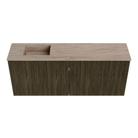 Mondiaz JOYA-DLUX 100cm toiletmeubel - kleur Shadow - Wastafel FAYE positie Links Zonder kraangat kleur Saba. SW1425142