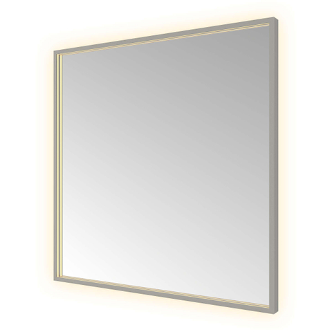 Hotbath &MORE Spiegel - 80x80cm - direct en indirect LED - color changing - spiegelverwarming - met afstandsbediening - PVD - geborsteld gunmetal antraciet SW1246066