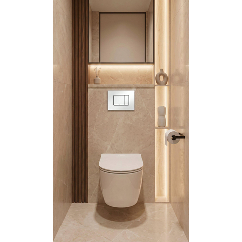 QeramiQ Dely Pack WC - réservoir encastré Grohe - plaque de déclenchement blanche - WC - abattant - blanc brillant SW643463
