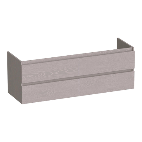 BRAUER Joy meuble sous-lavabo 140 4 tiroirs softclose - sans poignées - 2 découpes pour siphon - Timber Greige SW1201096