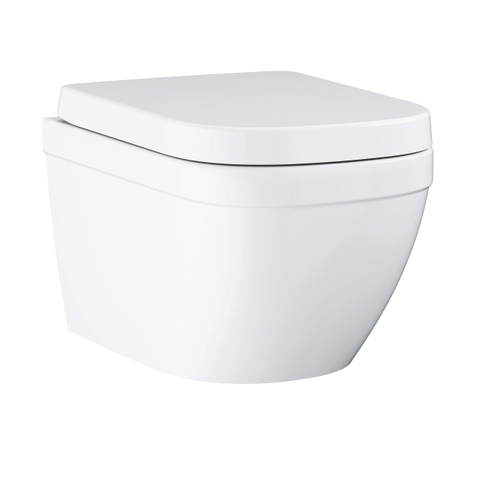 GROHE Euro toiletset compact met spoelrandloos en diepspoel inclusief inbouwreservoir en bedieningspaneel mat chroom SW568392