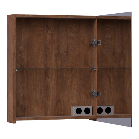 BRAUER Impress spiegelkast – 59x70x15 cm – rechtsdraaiend, dubbelzijdige spiegeldeurr – Forest Cacao SW393028