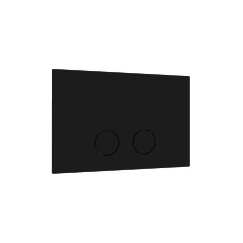 QeramiQ Push Steel Bedieningsplaat - 25x16cm - 2.0mm dikte - magnetische bevestiging - voor Geberit UP320 inbouwreservoir - RVS - dualflush - ronde knoppen - mat zwart SW1552974