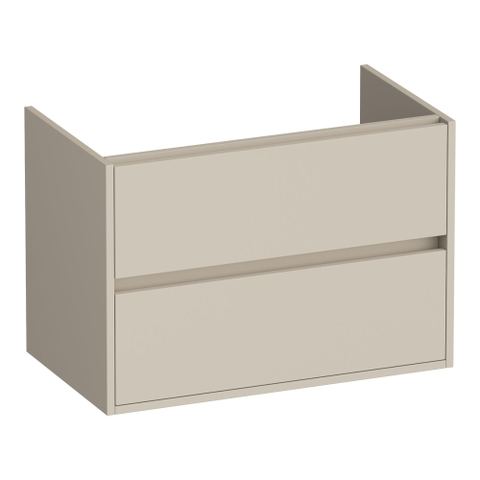 BRAUER Adore meuble sous-lavabo - 80x46x55cm - 2 tiroirs softclose - sans poignée - 1 découpe pour siphon - beige mat SW1198371