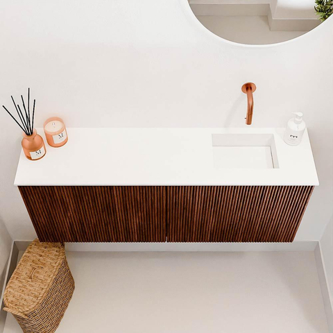 Mondiaz JOYA 100cm toiletmeubel - kleur Ruby - Wastafel FAYE positie Rechts Zonder kraangat kleur Talc. SW1421751