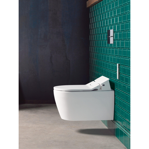 Duravit ME by Starck wandcloset diepspoel spoelrandloos met Hygieneglaze v. SensoWash closetzitting 37x57cm met verdekte bevestiging wit SW84185