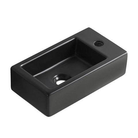 Wiesbaden Rhea M Fontein rechts - 40x22x11cm - keramiek - mat zwart SW1172804