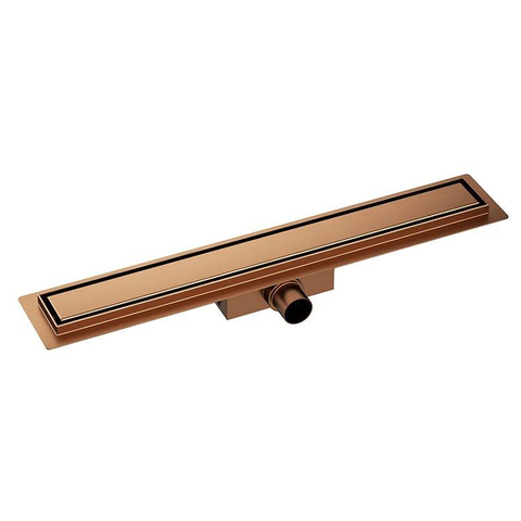 Wiesbaden Douchegoot met flens en tegelrooster 90 x 7 cm geborsteld brons koper PVD SW1138581