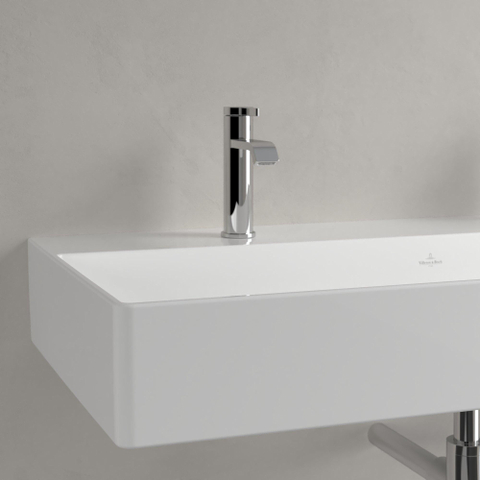 Villeroy & Boch memento 2.0 wastafel - voor handdoekhouders - 100x47cm - zonder overloop - 2 kraangaten - White Alpine (glans wit) SW358438