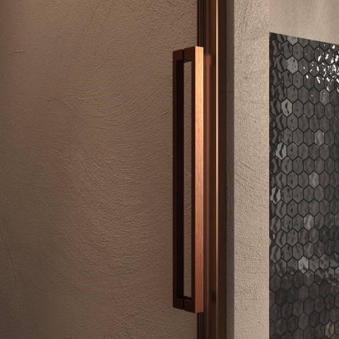 BRAUER Galactic Nisdeur - 160x200 - 2-delig schuif - helder glas - omkeerbaar - incl. glascoating - geborsteld koper PVD SW1580963