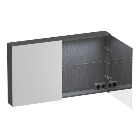 BRAUER Impress Deluxe spiegelkast – 119x70x15 cm – LED-verlichting – Timber Grey SW1198954