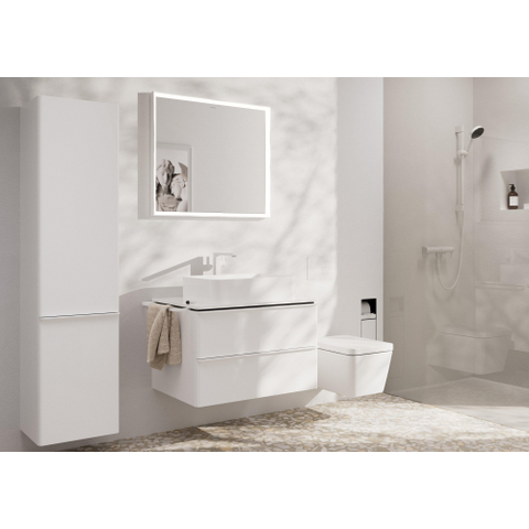 Hansgrohe Xelu Q Armoire haute - 165x40x35cm - 2 portes - poignée blanc mat - fermeture douce - charnière à gauche - high gloss white SW995226