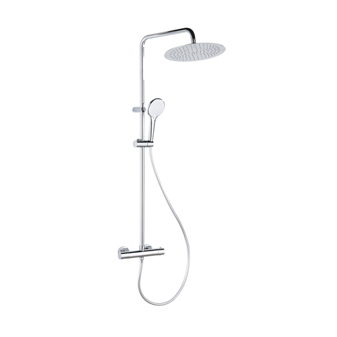Adema Sparkle 2.0 regendoucheset – thermostatisch – Ø30 cm hoofddouche – 3-standen handdouche – glijstang 89,5 cm – chroom SW773197