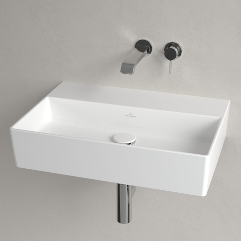 Villeroy & Boch memento 2.0 wastafel onderzijde - geslepen - 60x42cm - zonder overloop - zonder kraangat - White Alpine (glans wit) SW358425