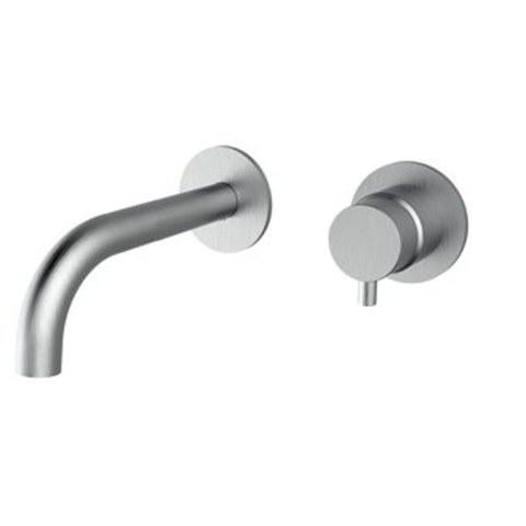 Plieger Napoli robinet mural encastré 1 levier avec bec 18,3 cm incl. partie encastrée inox SW420763
