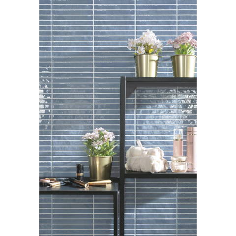 ÉCHANTILLON Terravito Girivo Carreau mural en céramique - 35x35cm - 9.2mm - Bleu SW1408453