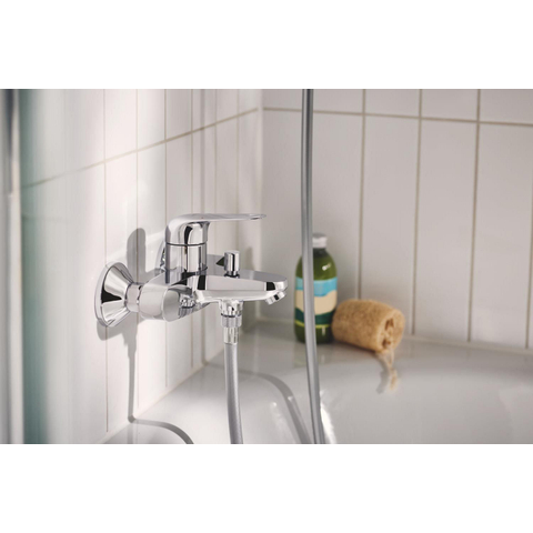 Grohe Swift QuickFix Badkraan - HOH=15cm - met omstel - met koppelingen - chroom SW1028102