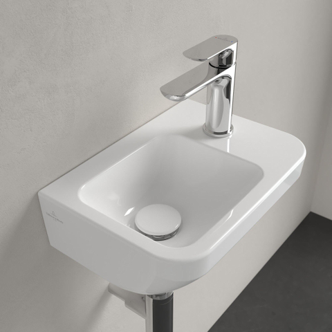 Villeroy & Boch Architectura fontein - met kraangat rechts - zonder overloop - 36x26cm CeramicPlus - White Alpine (glans wit) SW68796